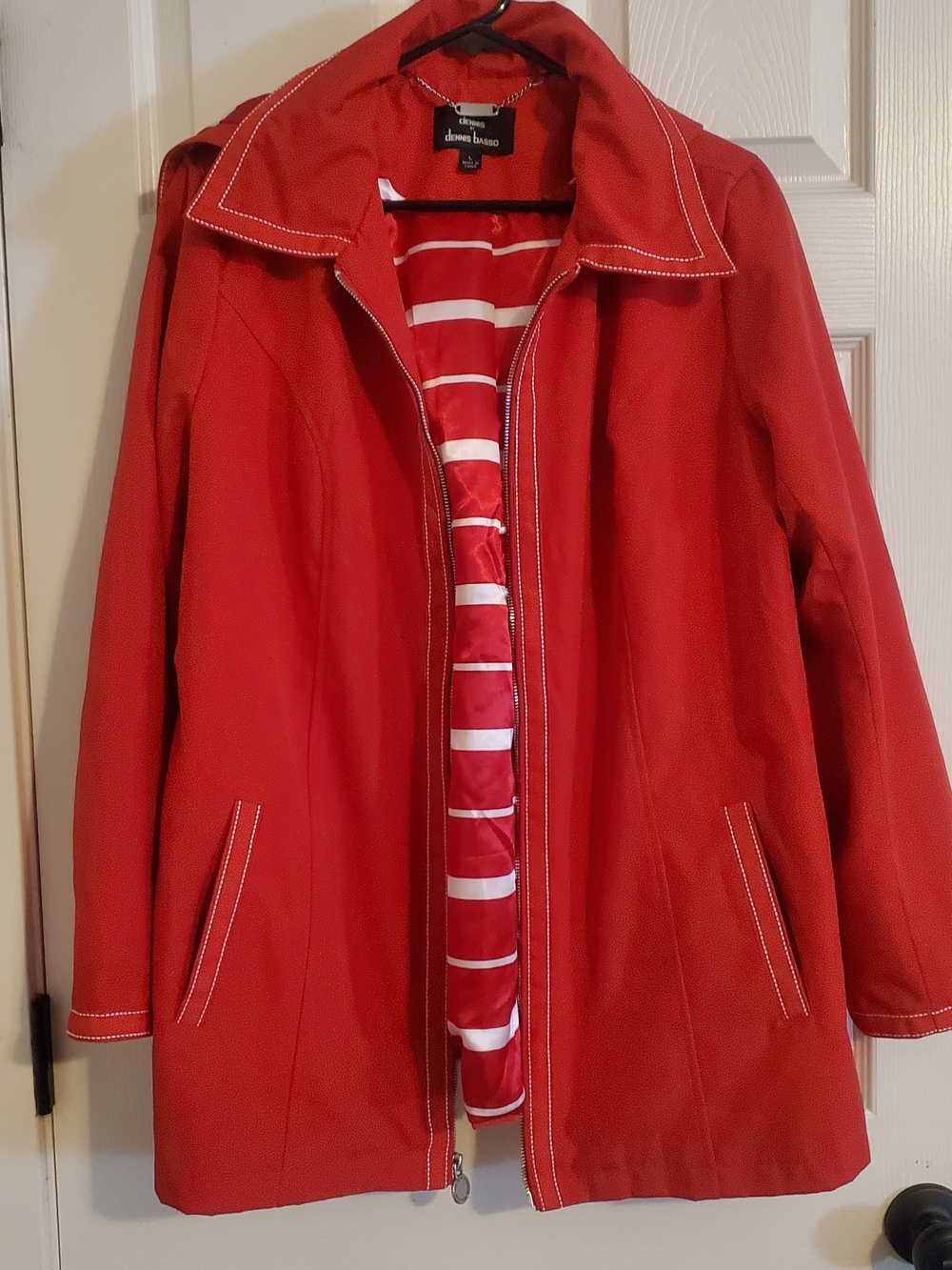 Dennis Basso Red Women’s Rain Coat